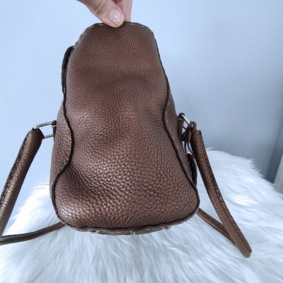 Fendi Selleria Linda bronze leather satchel EUC - Picture 10 of 14
